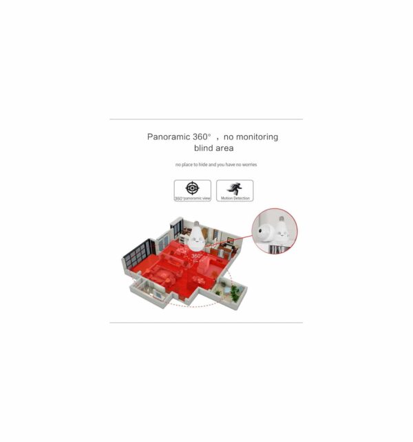 Caméra Ampoule Wifi HD Panoramique 360° Avec Détection De Mouvement – Image 4