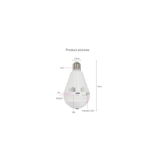 Caméra Ampoule Wifi HD Panoramique 360° Avec Détection De Mouvement – Image 5