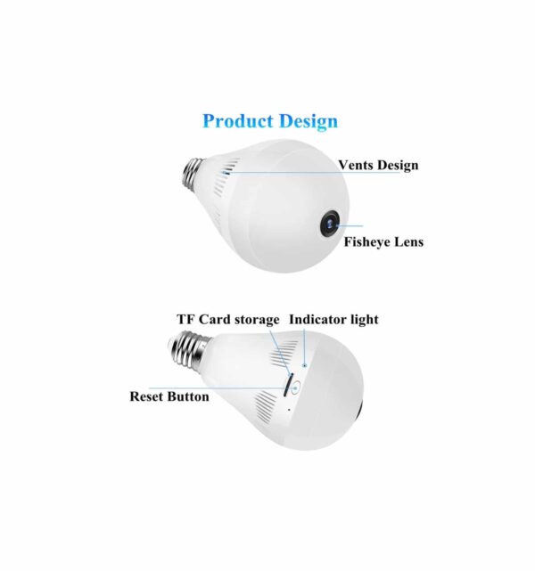 Caméra Ampoule Wifi HD Panoramique 360° Avec Détection De Mouvement – Image 6