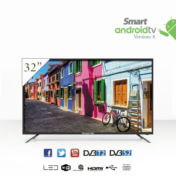 Revolution Galaxy 32″ Full HD SMART TV + Tnt et Récepteur intégré + Support Mural Offert