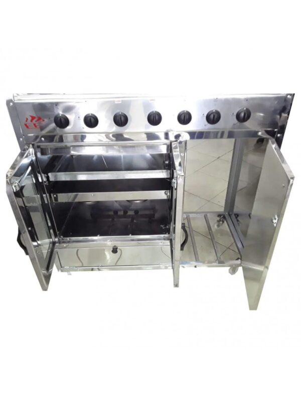 Cuisinière Tivoli 90 cm 5 feux inox avec cache bouteille de gaz – Image 2