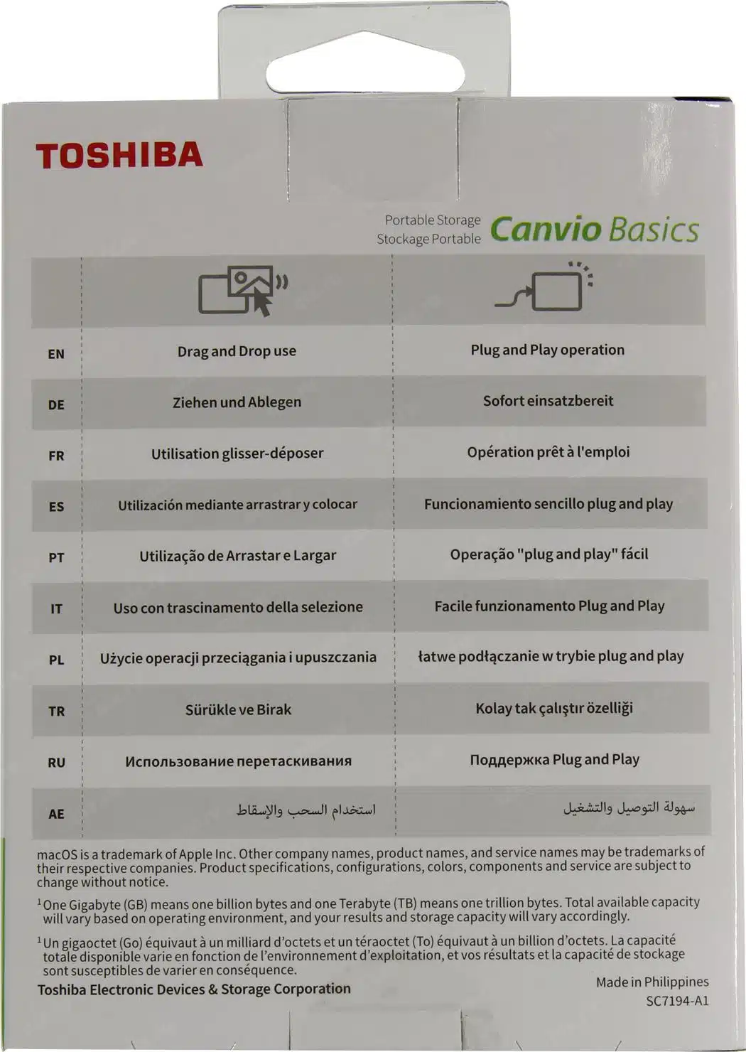Toshiba Canvio Basics 4TB Noir Disques durs externes Toshiba Maroc