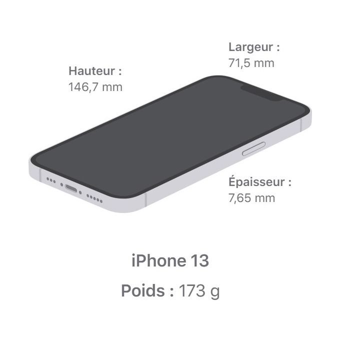Apple iPhone 13 128GB Minuit 6,1" Midnight A15 IOS 4Gb RAM Garantie Electro Mall