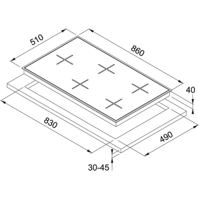 PLAQUE FRANKE 1060489673 FHNL 905 4G TC XS C INOX Electro Mall