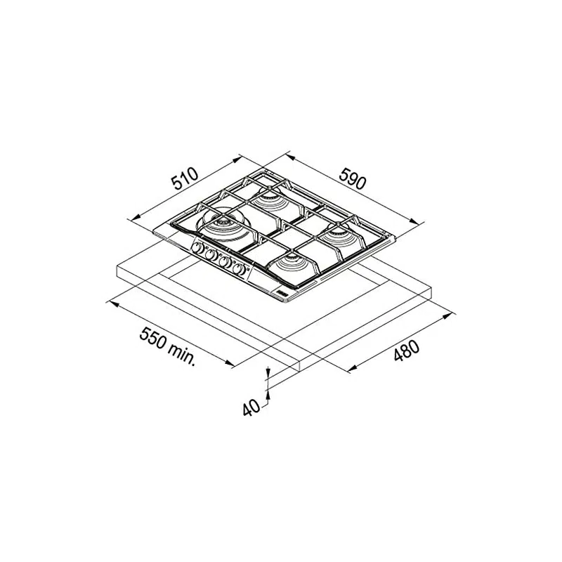 PLAQUE FRANKE FHTL 604 3G TC XS C INOX 1060183016 Electro Mall